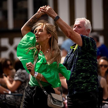 man and woman daning together